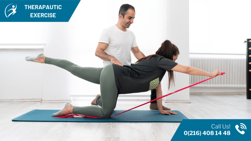 therapautic exercise with physiotherapist